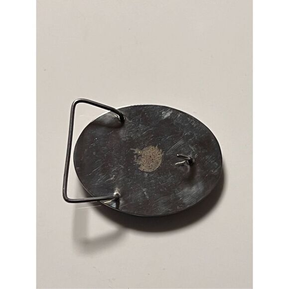 Vintage Abalone & Black Onyx Inlay Eagle Head Belt Buckle - Picture 3 of 10